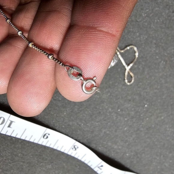 Sterling Silver 925 Puffed Heart Pendant On 15 In Box Bead Sterling Silver Chain - Picture 3 of 4